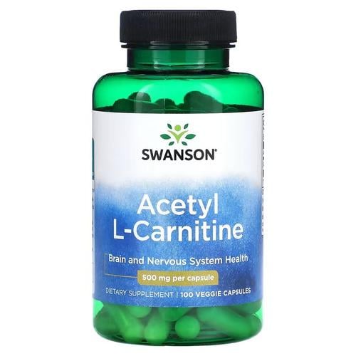 Добавка L-Карнитин Swanson Acetyl L-Carnitine 500 мг 100 Capsules (SW1649)