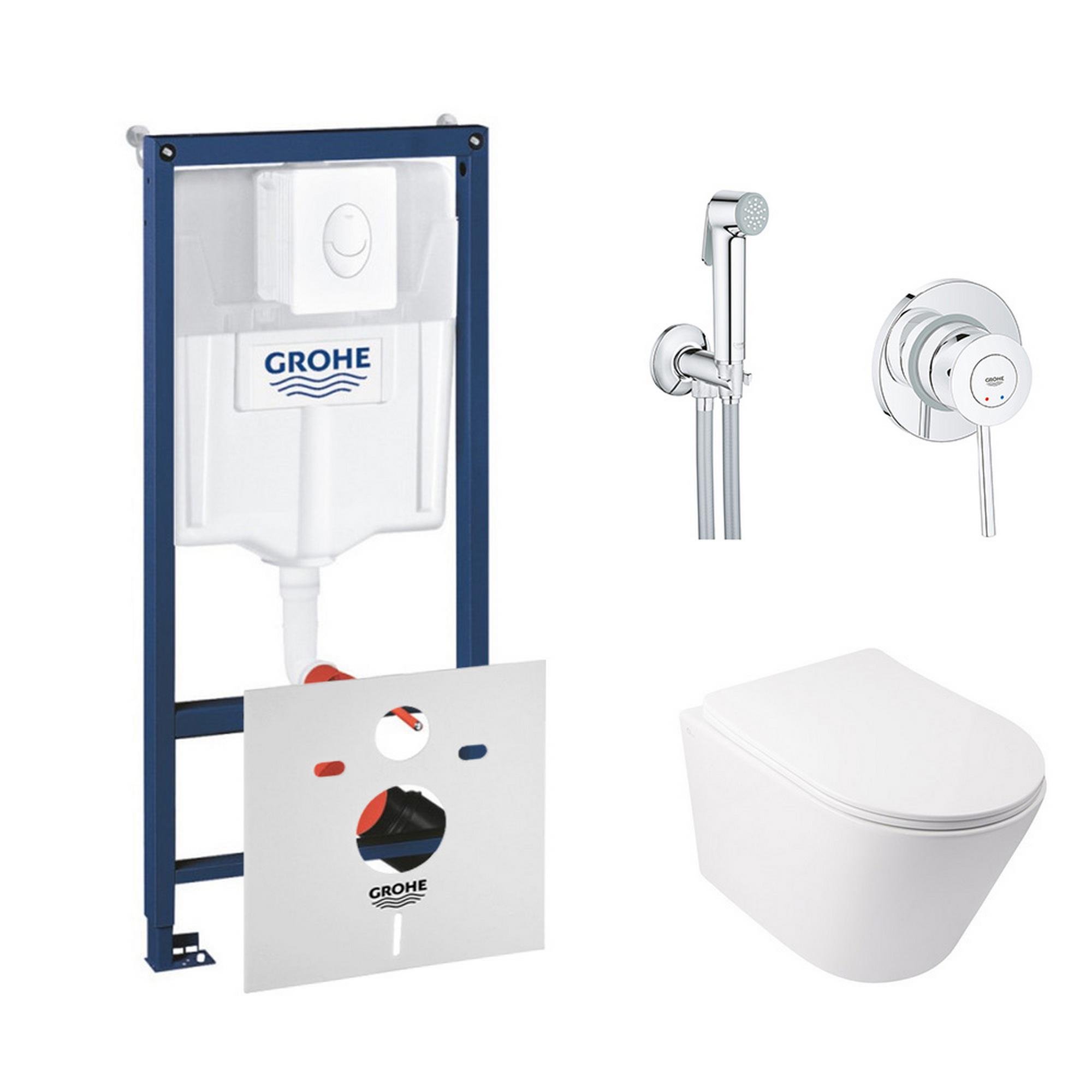 Комплект инсталляции Grohe Rapid SL 38722001QT16335178W2904800S с унитазом и кнопкой (75786)