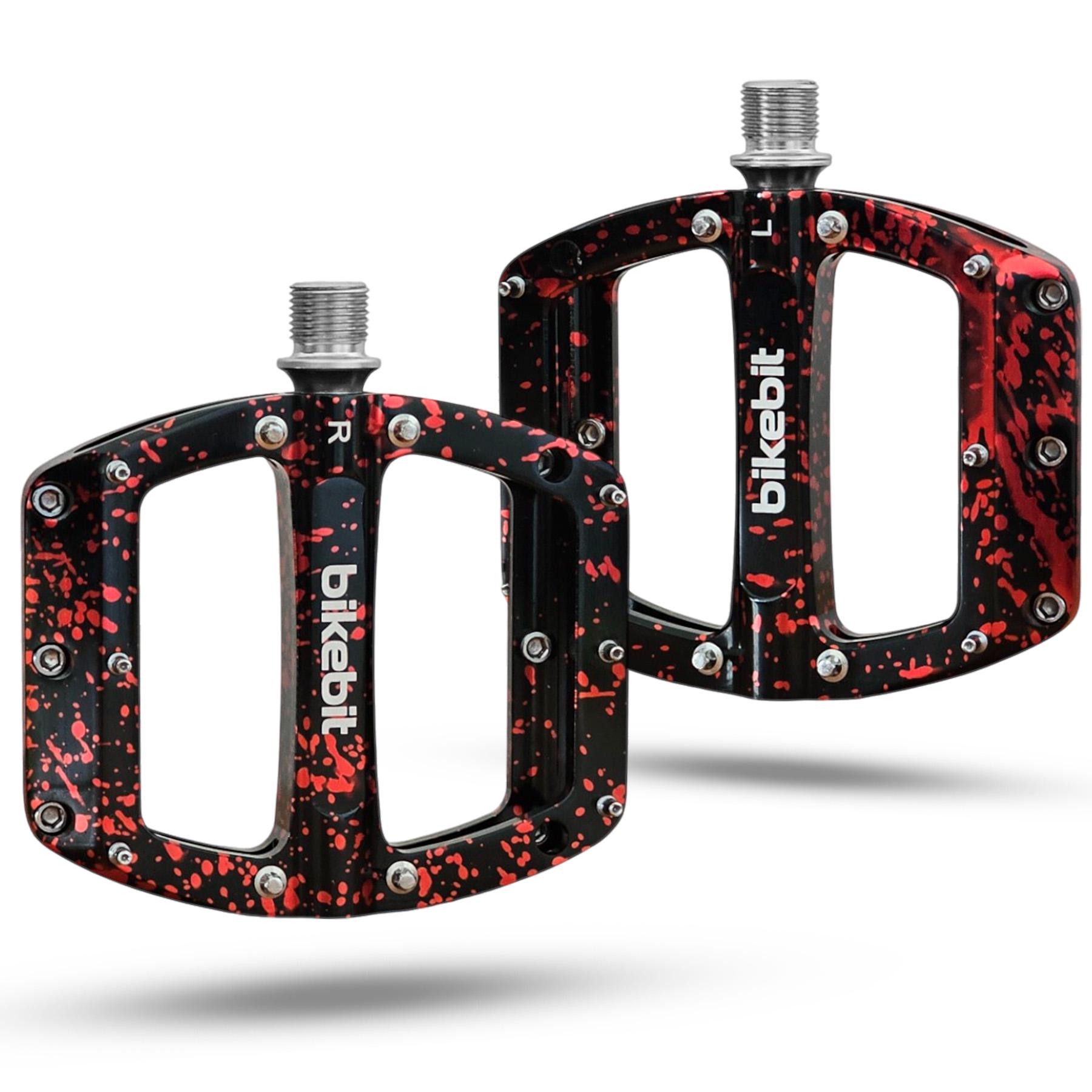 Педали велосипедные BIKEBIT JT60/3 подшипника/алюминиевые Черно- красный (BB-JT60-5414)