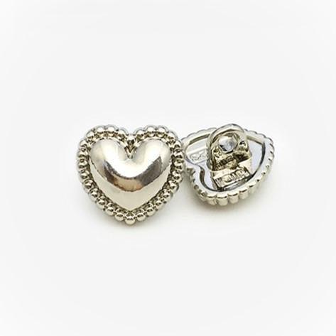 Пуговица Heart ornament LuxFabric на ножке металл 11х10 мм 1 шт. Серебристый (ПВ1110с00)