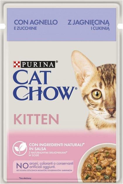 Корм влажный Cat Chow для котят с ягненком и цукини 85 гр 78 шт. (10770678)