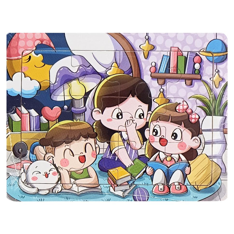 Пазл-вкладиш дерев'яний дитячий Веселі історії MD 1343-3 12 ел. (RLT52769)