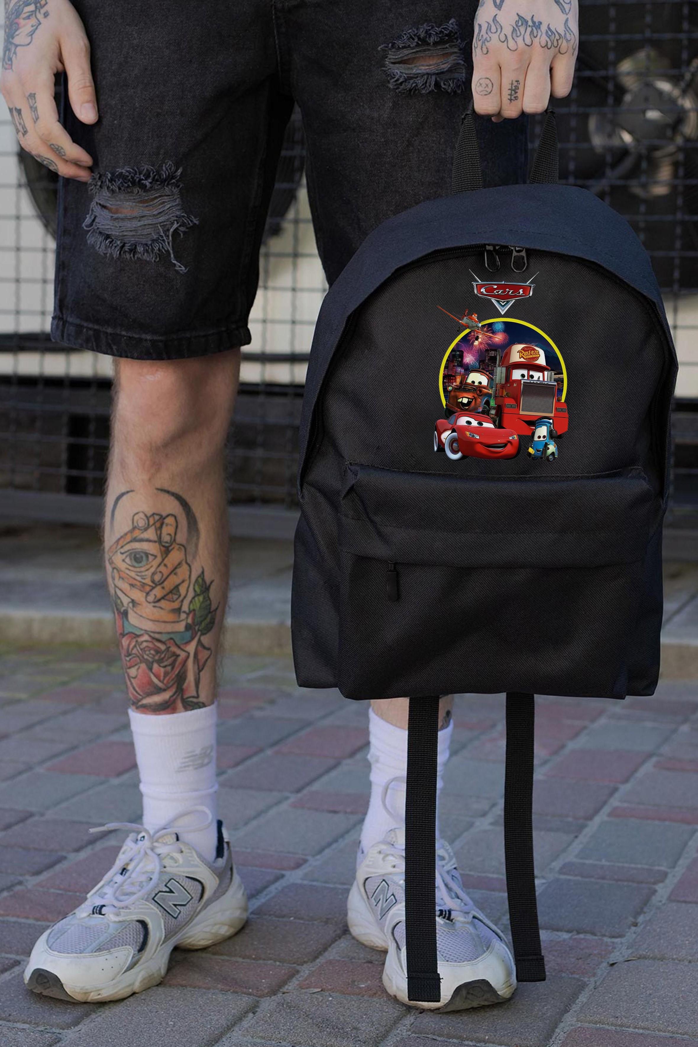 Рюкзак школьный для мальчика Without Compact с принтом Тачки Black (8055250)