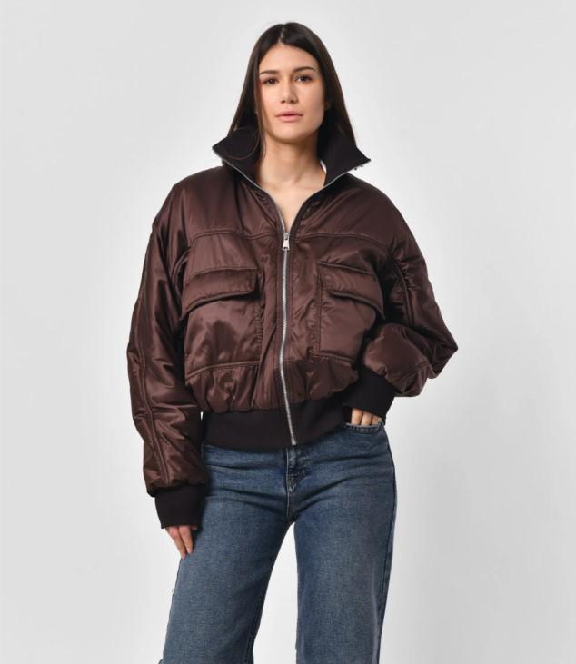 Бомбер жіночий X-Woyz LS-8962-26 з кишенями S Коричневий (2000002543886)