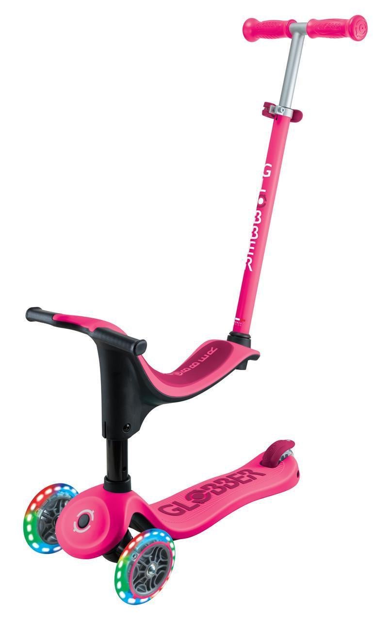 Самокат Globber Go Up Sporty от 1 года колеса светящиеся Пурпурно-розовый (452-610-4)