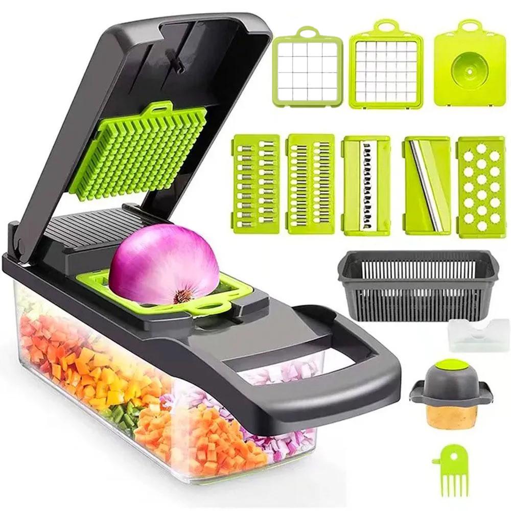 Мультислайсер ручной VEGGIE SLICER для овощей с контейнером и 7 насадками