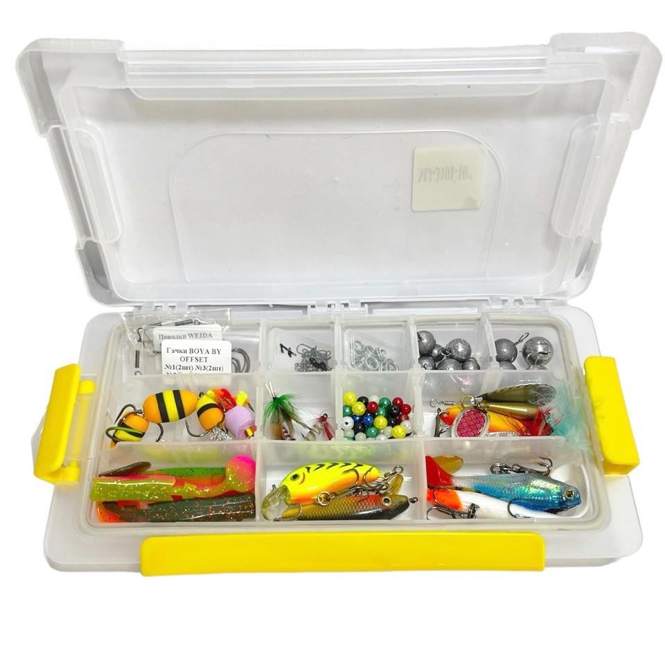 Набір рибальських приманок та інструментів для хижої риби в коробці MJ-3101 (23x17x5 см)