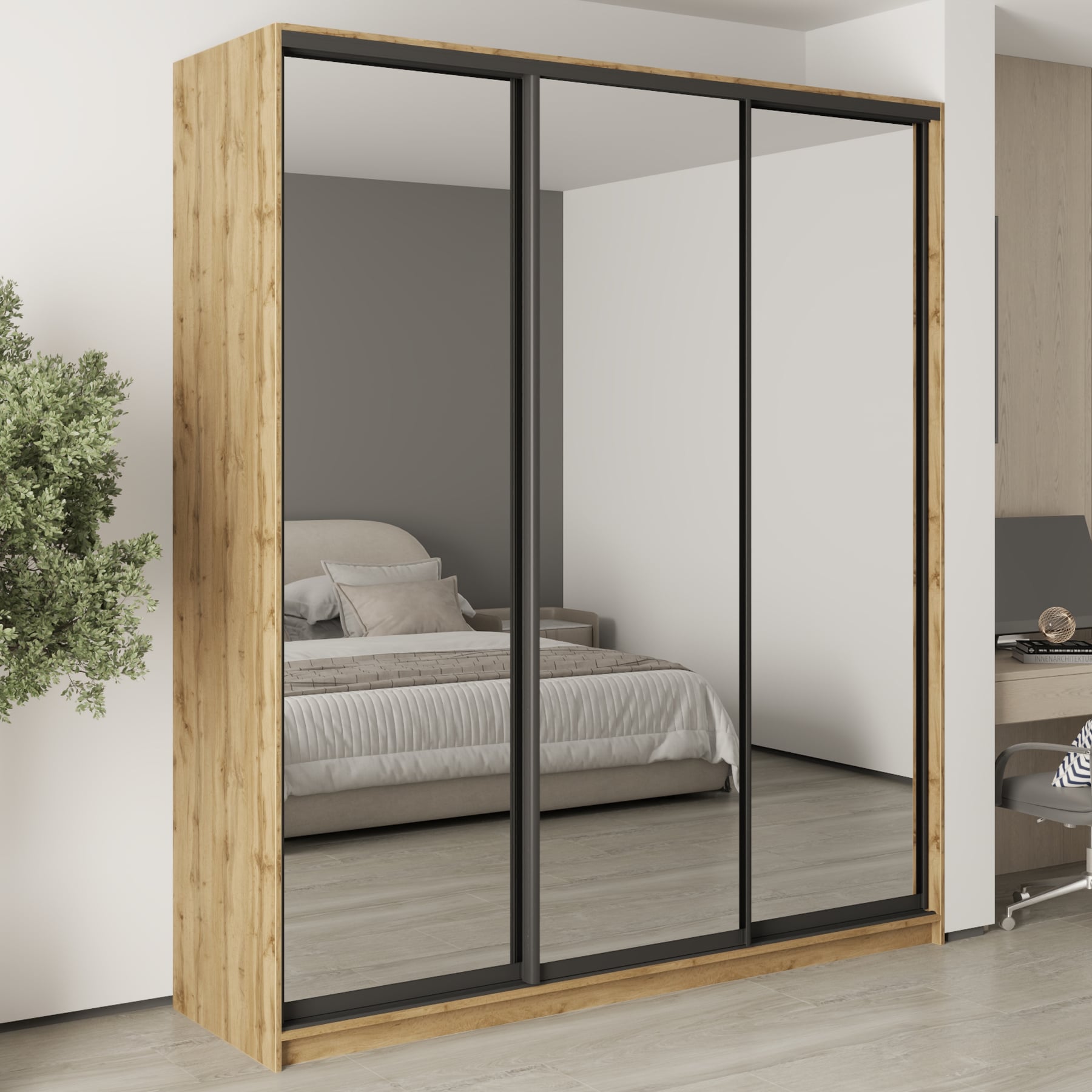 Шкаф-купе трехдверный Mebel Star Стандарт BG MBS-8859 210х45х240 см Дуб тахо (1008270) Шкаф-купе трехдверный Mebel Star Стандарт BG MBS-8859 210х45х240 см Дуб тахо (1008270)