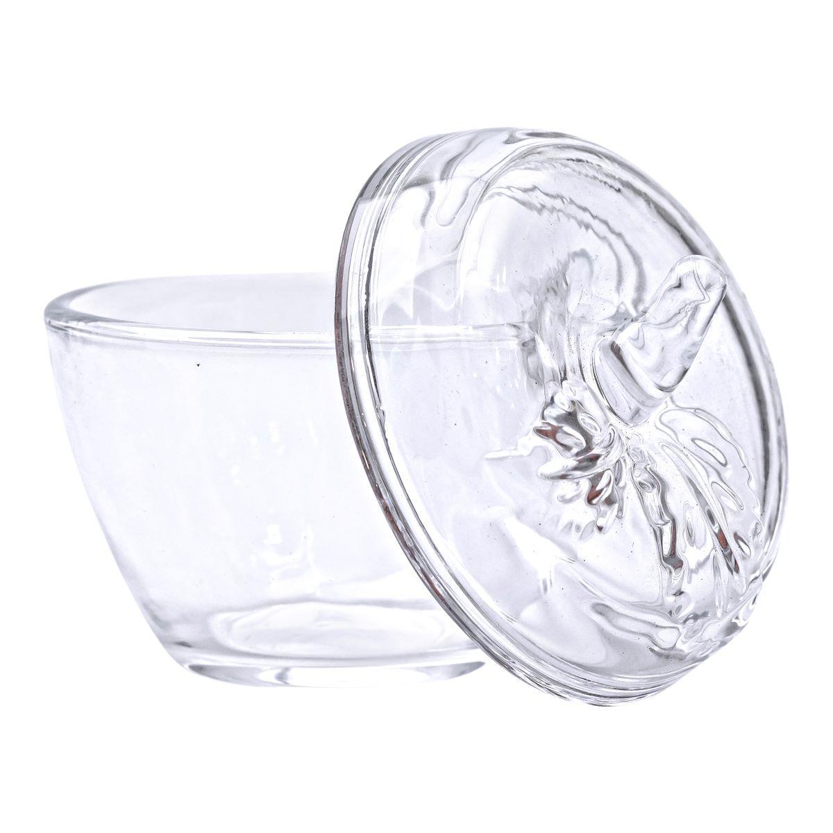 Конфетница с крышкой круглая стеклянная в форме яблока HP-4-101 Ø 9,5 см (A-034119) - фото 3 Конфетница с крышкой круглая стеклянная в форме яблока HP-4-101 Ø 9,5 см (A-034119) - фото 3