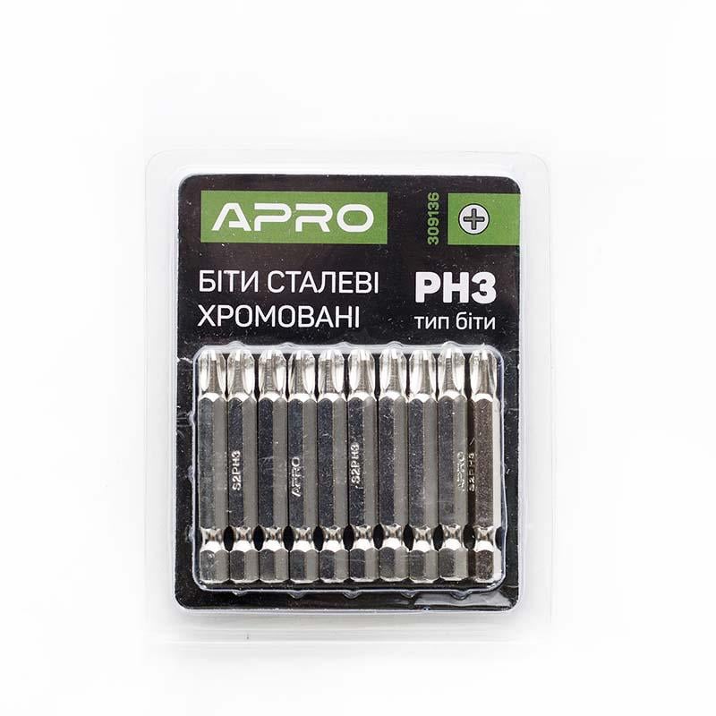 Бита Apro хром РН3х50 мм 10 шт./уп. (309136)