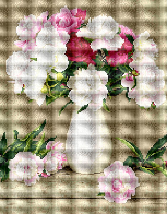 Алмазная мозаика Brushme Нежные пионы 40x50 см (GF4062) Алмазная мозаика Brushme Нежные пионы 40x50 см (GF4062)