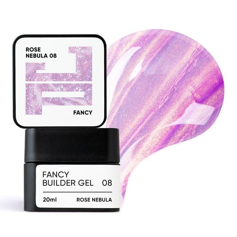Білдер-гель Jerden Proff Fancy Builder Gel 08 Rose Nebula для нарощування та моделювання з ефектом хамелеону 20 мл Рожевий