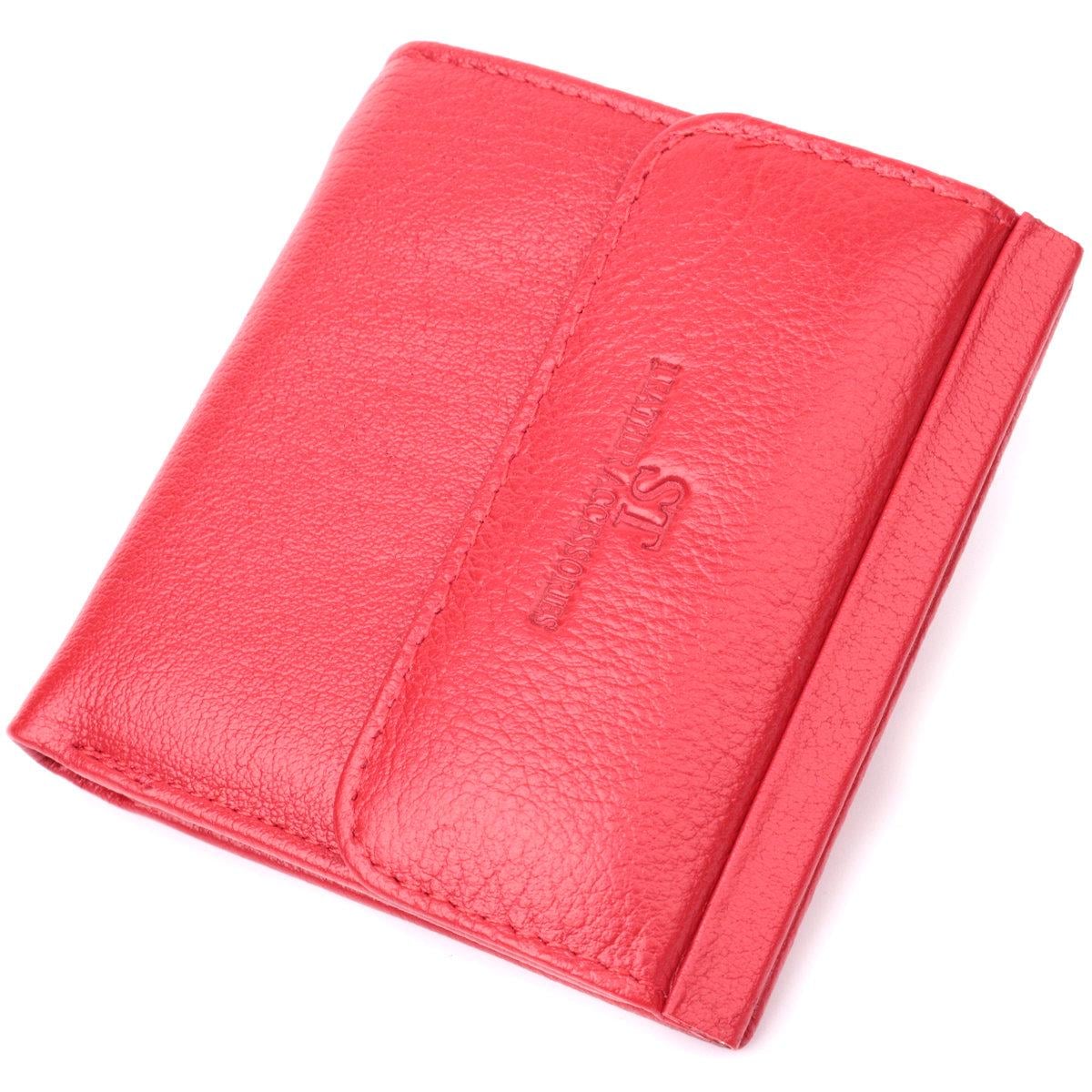 Кошелек женский ST Leather 22543 с монетницей снаружи из натуральной кожи Красный (168-136-22543)