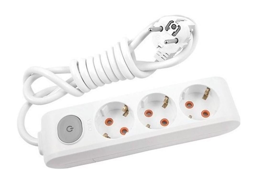 Подовжувач Panasonic WLTA04322GR-UA X-tendia із заземленням 3 гнізда 2 м з захистними шторками з вимикачем Сірий