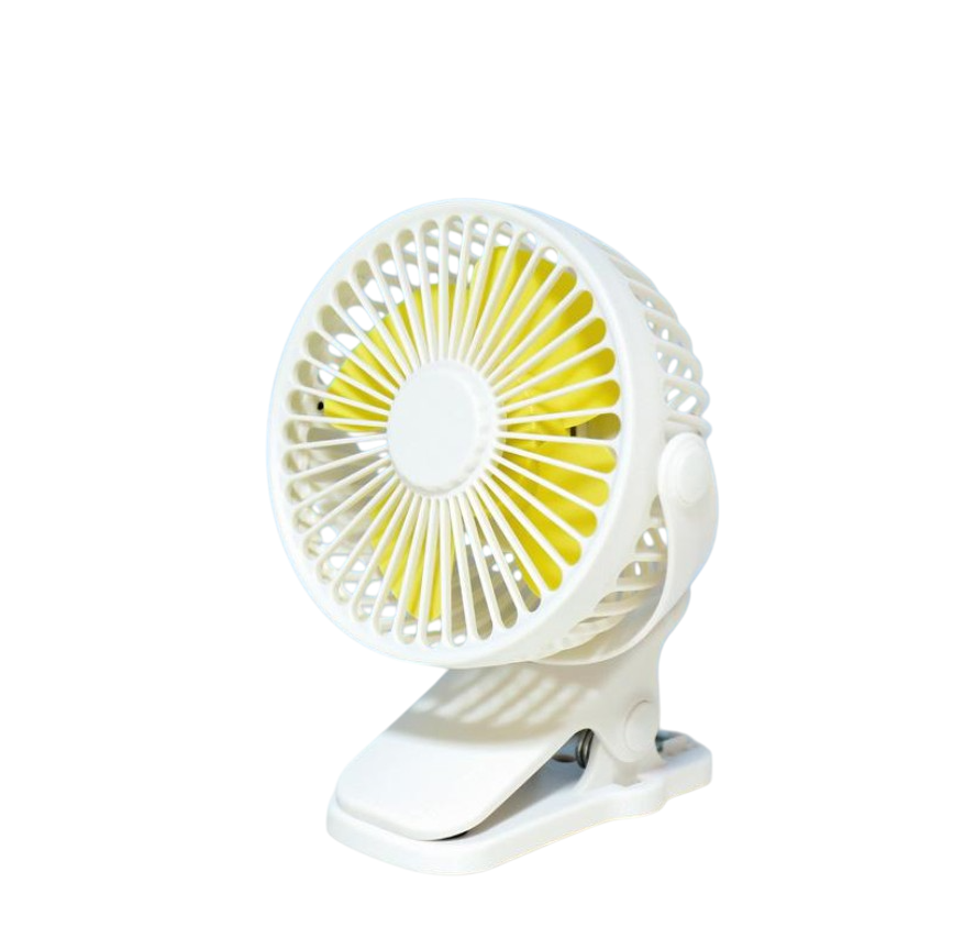 Вентилятор акумуляторний Fan LY850 портативний із затискачем 3 швидкості 360° USB Білий (LY850 14052025)