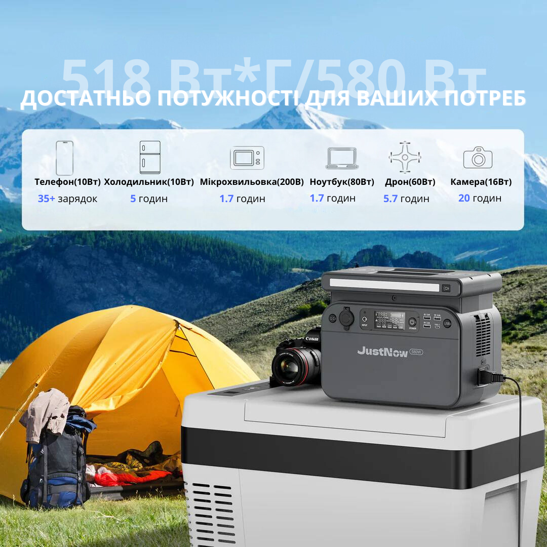 Зарядная станция JustNow GT500 500 Вт 518 Вт/ч (с0007) - фото 4 Зарядная станция JustNow GT500 500 Вт 518 Вт/ч (с0007) - фото 4