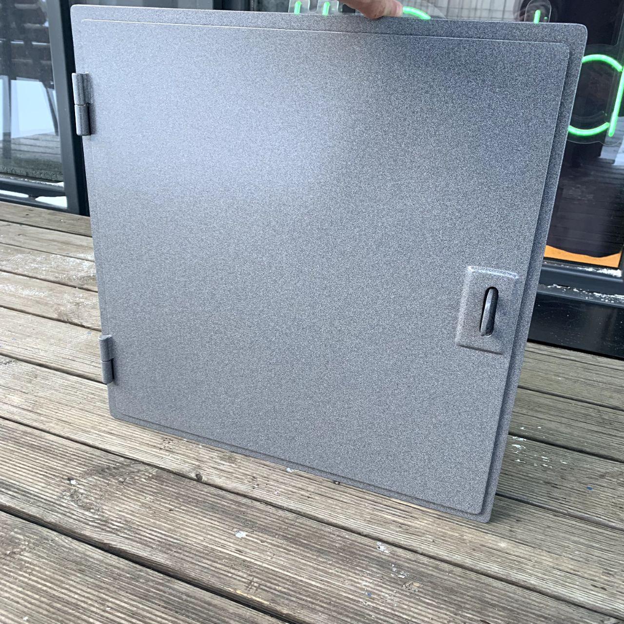 Люк антивандальний стіновий з вухом для навісного замка сталевий ревізійний 400х400 мм Лсв-44 Сірий (2080538758/К0547) - фото 9 Люк антивандальний стіновий з вухом для навісного замка сталевий ревізійний 400х400 мм Лсв-44 Сірий (2080538758/К0547) - фото 9