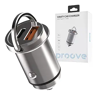 Зарядное устройство в автомобиль Proove Viraty Car Charger 45W QC/PD Type-C/USB Silver (ACVT45110006) - фото 2