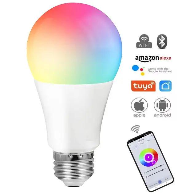 Лампочка умная светодиодная Tuya Smart LED WiFi E27 RGB Color 2700K-6500K 9W 900 Лм 110-230 В 802.11b/g/n PC Белый - фото 8 Лампочка умная светодиодная Tuya Smart LED WiFi E27 RGB Color 2700K-6500K 9W 900 Лм 110-230 В 802.11b/g/n PC Белый - фото 8