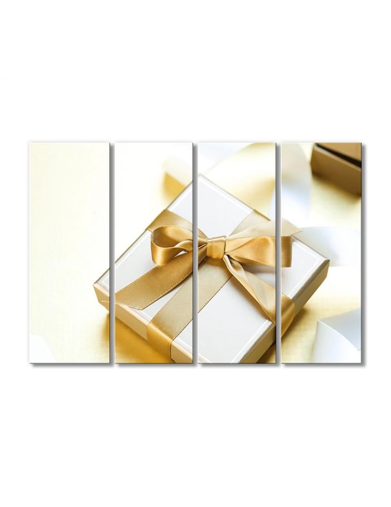 Картина модульная Позолоченный подарочек 4 модуля 120x180 см
