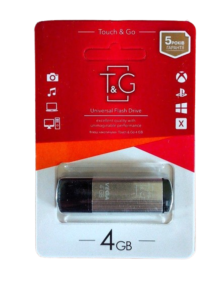 Флешка T&G Vega 121 4 GB Серый (2645)