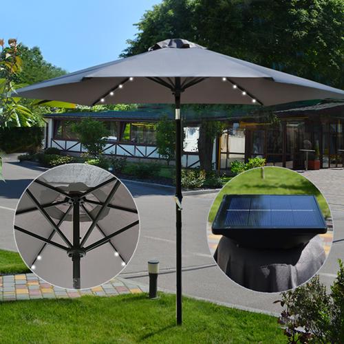 Зонт Кафе с led-подсветкой антиветер Stenson MH-3836 2.7м 6 спиц черный - фото 4 Зонт Кафе с led-подсветкой антиветер Stenson MH-3836 2.7м 6 спиц черный - фото 4