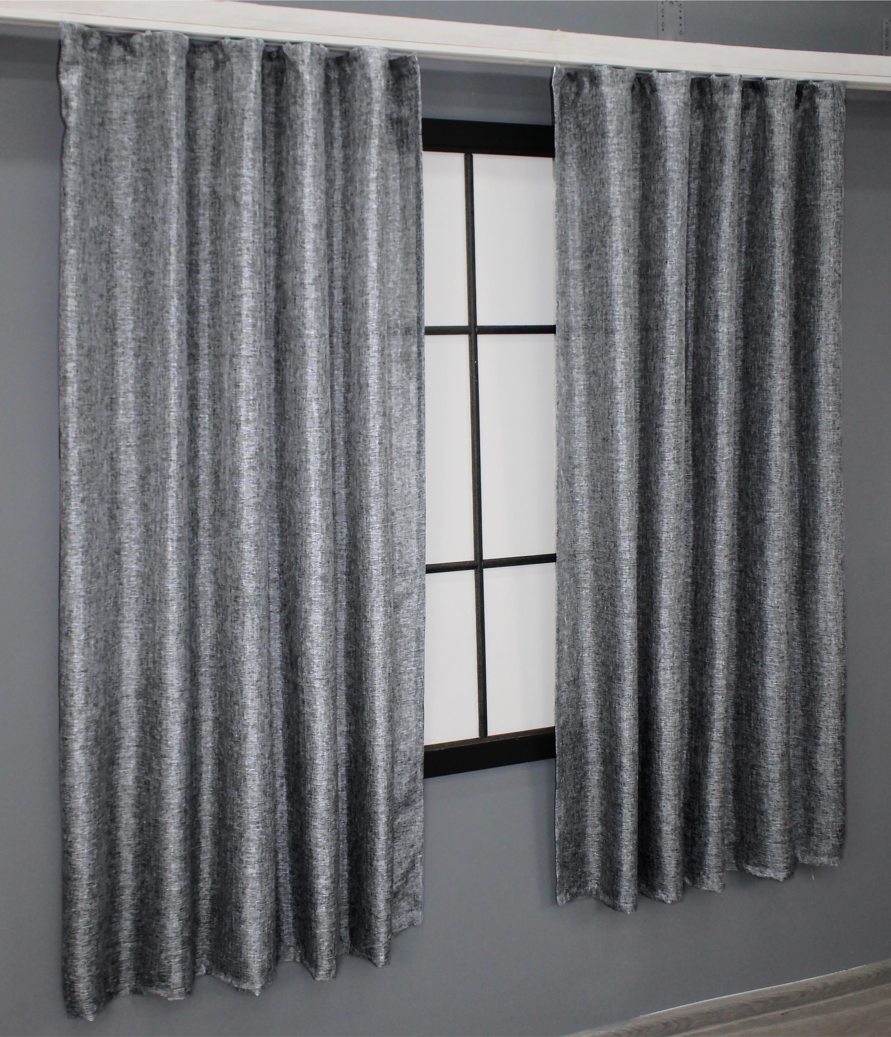 Комплект коротких штор VR-Textil Лен Мешковина № 108ш 130х170см 2 шт. Серый (35-0117) - фото 3