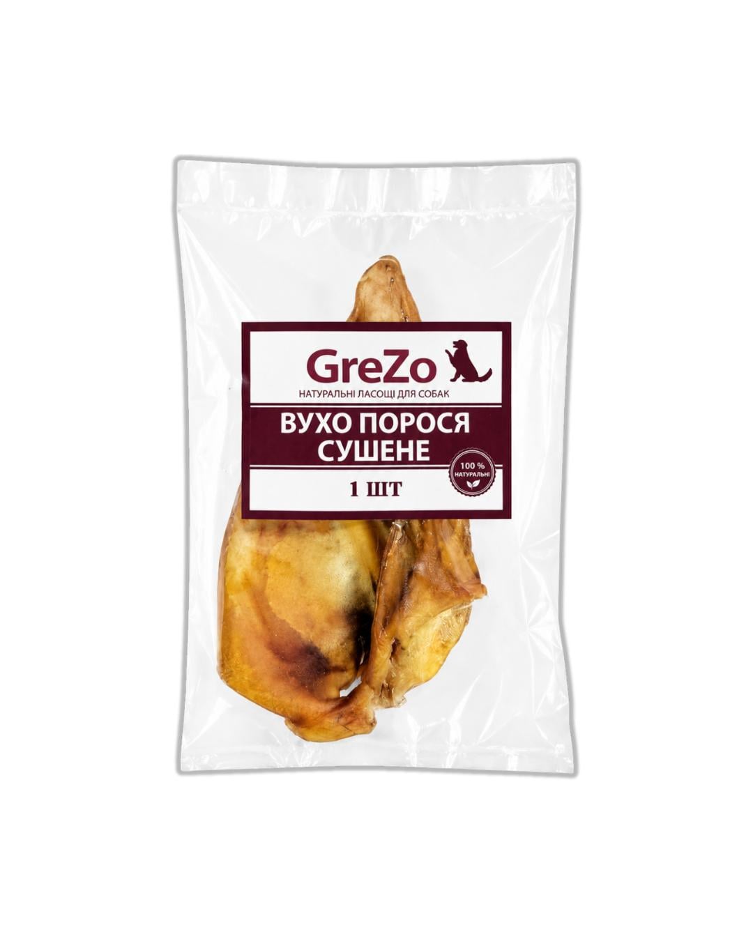 Ухо поросенка GreZo сушеное для собак