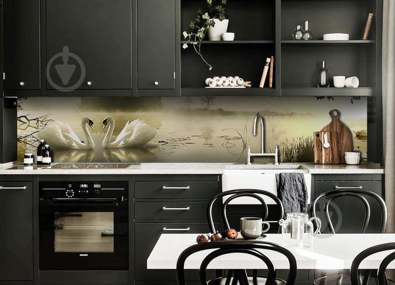 Скинали на кухню Zatarga «Лебеди» 600х3000 мм виниловая 3Д наклейка кухонный фартук самоклеящаяся Z180490/2 Скинали на кухню Zatarga «Лебеди» 600х3000 мм виниловая 3Д наклейка кухонный фартук самоклеящаяся Z180490/2