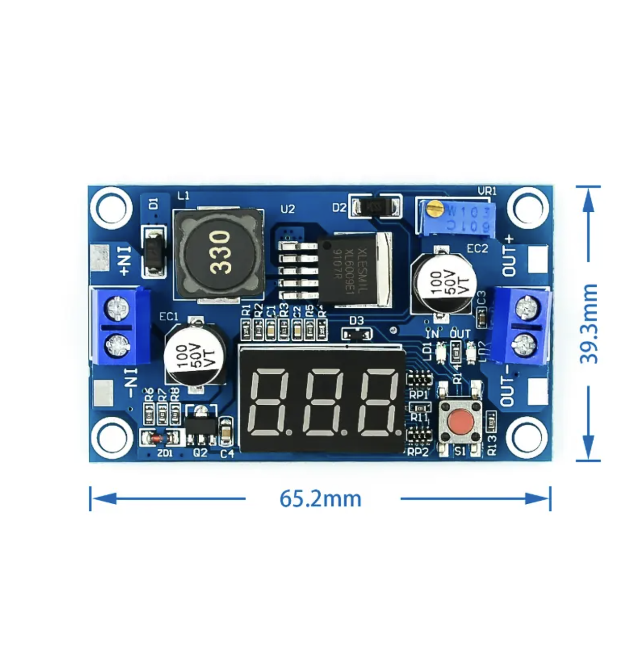 Перетворювач напруги XL6009 5-35В 4A з LED дисплеєм модуль DC-DC підвищуючий - фото 4