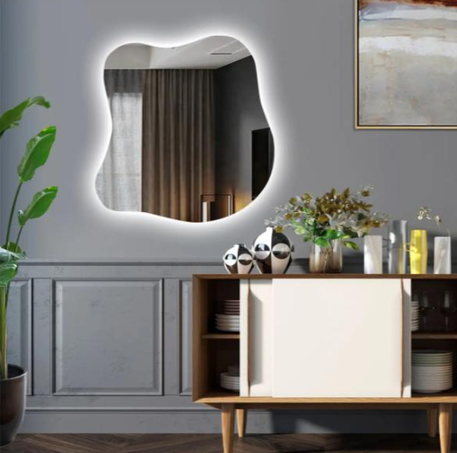 Дзеркало настінне асиметричне з LED підсвічуванням 950х950 мм (БРЛ 14) Дзеркало настінне асиметричне з LED підсвічуванням 950х950 мм (БРЛ 14)