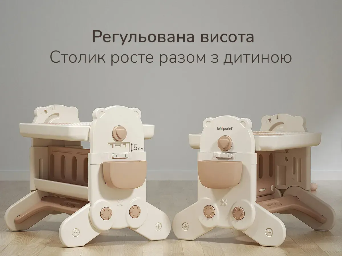 Дитячий столик для творчості Lumpurini Olimpia зі стільчиком 7в1 від 1 до 5 років (YYD436) - фото 4