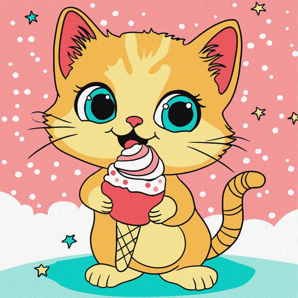 Картина за номерами Ideyka Малинове морозиво KHO6260 25х25 см (RLT52207)