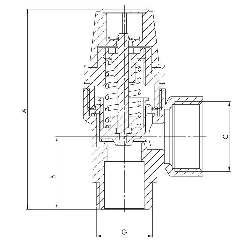 Клапан запобіжний KOER KR.1261 ВЗ 1/2"х3/4" 3 бар (KR3107) - фото 2