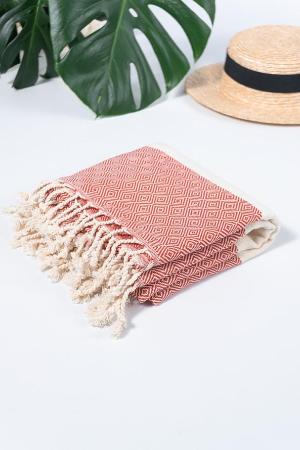 Полотенце пляжное Peshtemal Elmas 100х180 см Красное (26498184) - фото 7