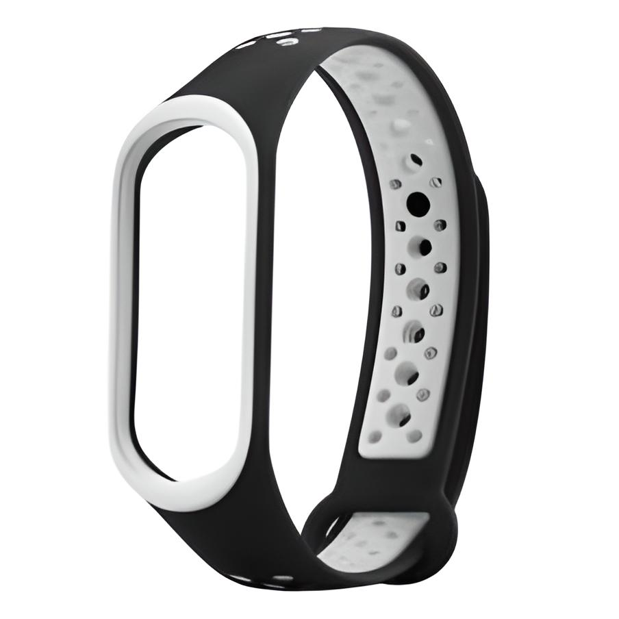 Ремешок для фитнес браслета Xiaomi Mi Band 3 4 Sport Black/White