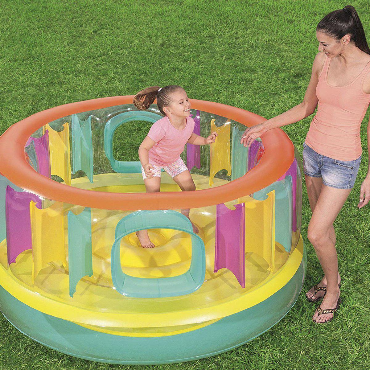 Надувной батут Bestway Bounce Jam Bouncer 180х86 см с насосом и шариками 10 шт (52262-2) - фото 3