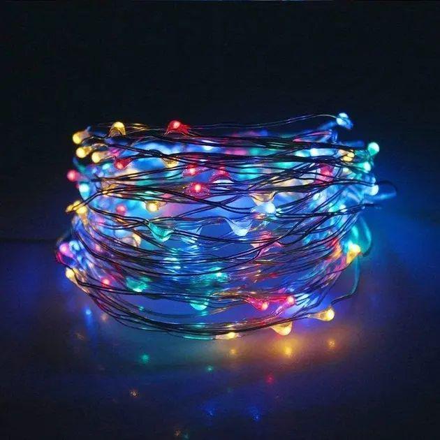 Гирлянда 50 Led 5 м Copper M MULTI от батареек и USB для помещений разноцветная с медной проволкой (opt-105041)