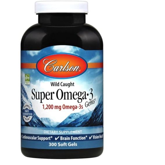 Омега 3 Carlson Labs Super Omega-3 Gems 1200 мг 300 Soft Gels