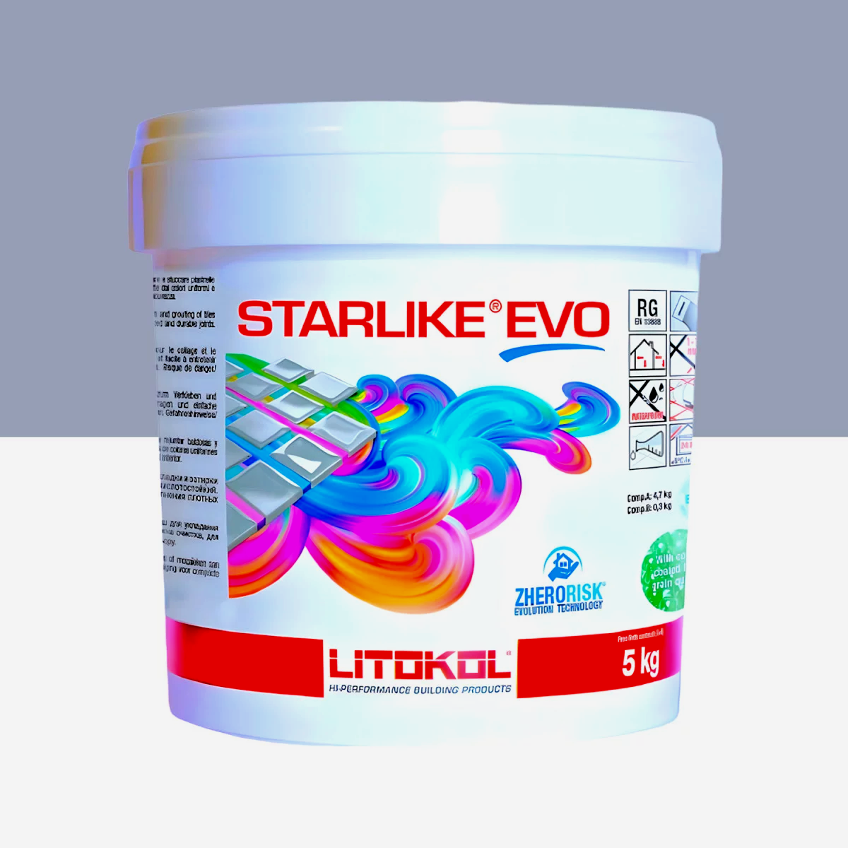 Затирка для плитки Litokol Starlike EVO 310 двокомпонентна епоксидна 5 кг Сіро-блакитний