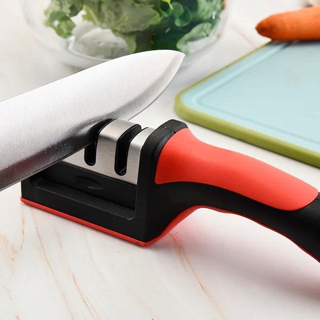 Точилка для ножей Sharpener 21 см Красно-черный - фото 2