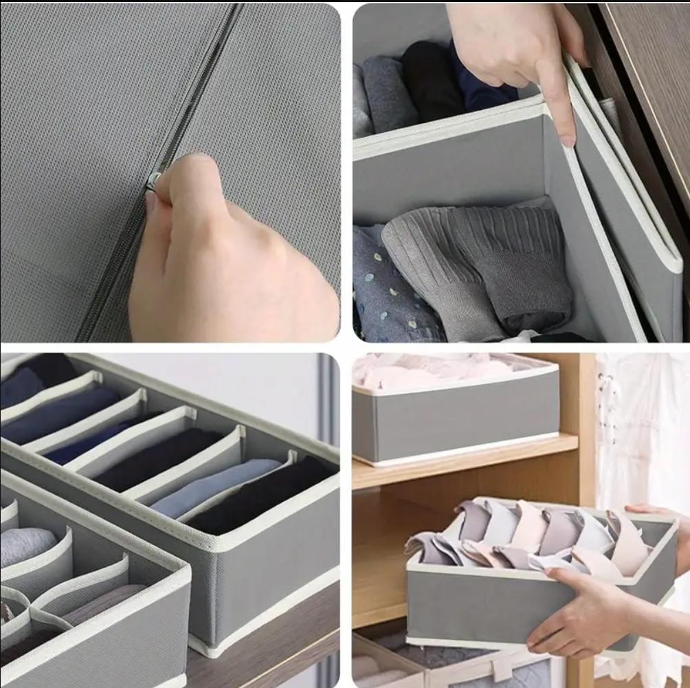 Органайзер для зберігання речей на 6 відділень 32х17х10 см Сірий (2526094062) - фото 4