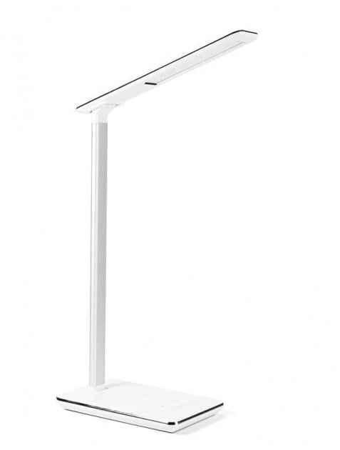 Настольная лампа SUNROZ WD-102 LED с беспроводной зарядкой QI 2в1 USB Белый (SUN0510)