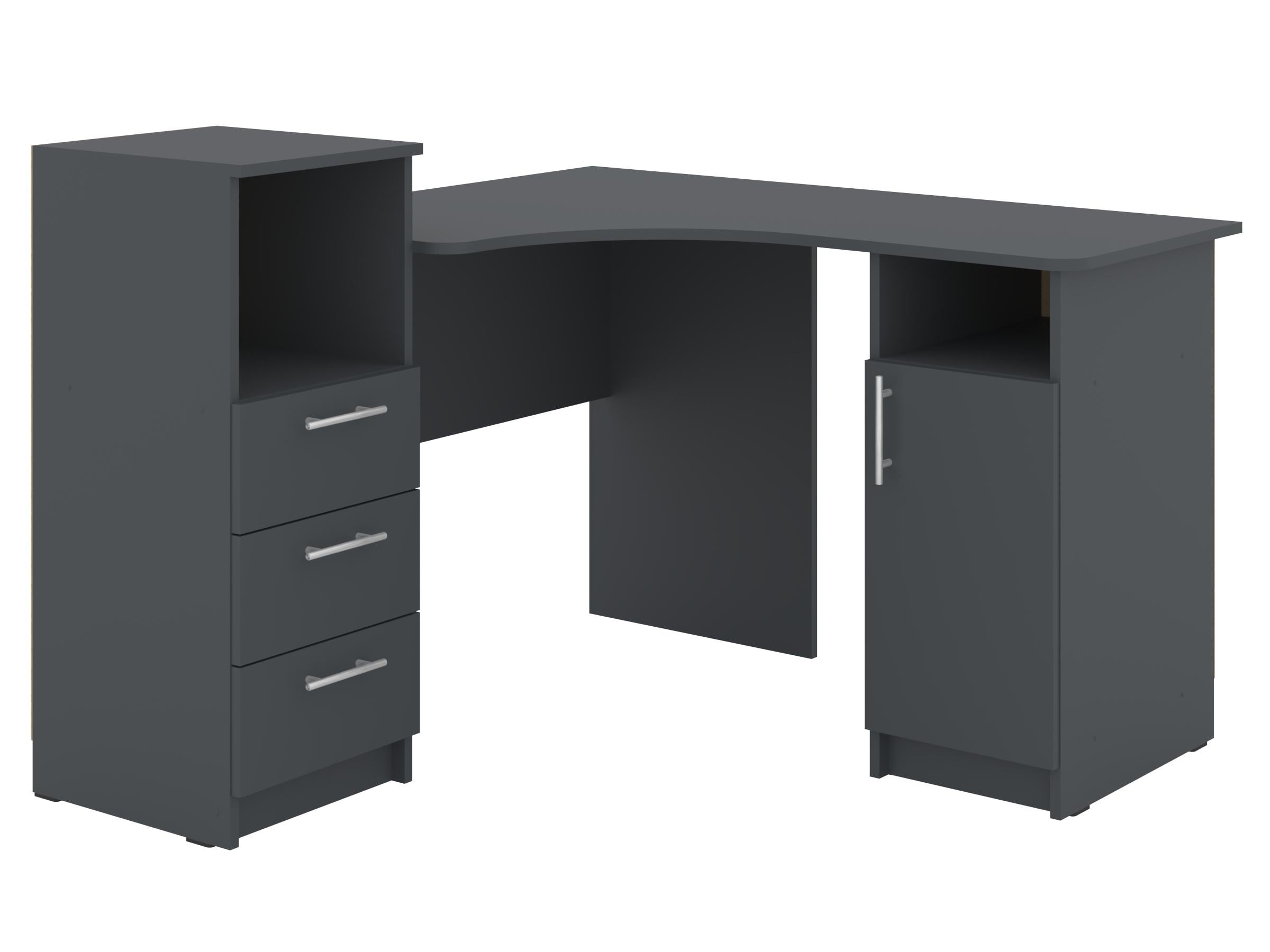 Письменный стол PEHOTIN Индиго 123х120х75/89 см Антрацит (PN-101374)