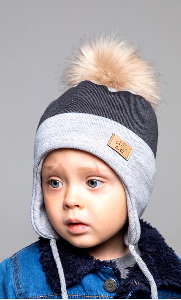 Шапка детская для мальчиков Бест D790 флис 44-48 см Серый