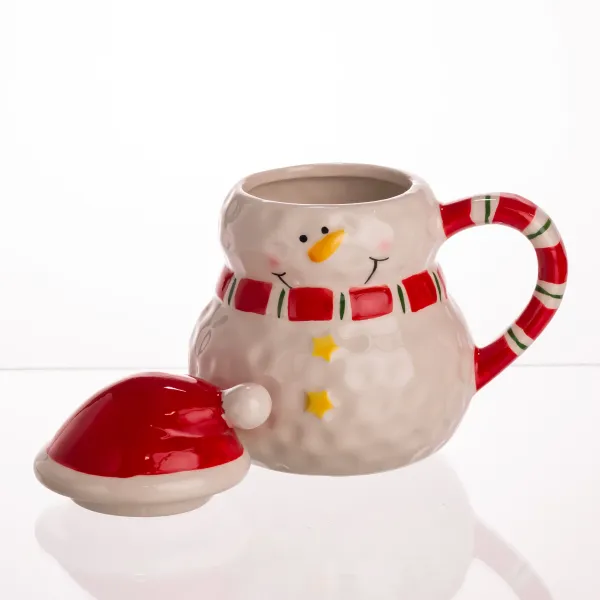 Чашка у вигляді шапки сніговика Snowman порцелянова з кришкою 400 мл Білий (21-107-CR-1-34) - фото 4 Чашка у вигляді шапки сніговика Snowman порцелянова з кришкою 400 мл Білий (21-107-CR-1-34) - фото 4