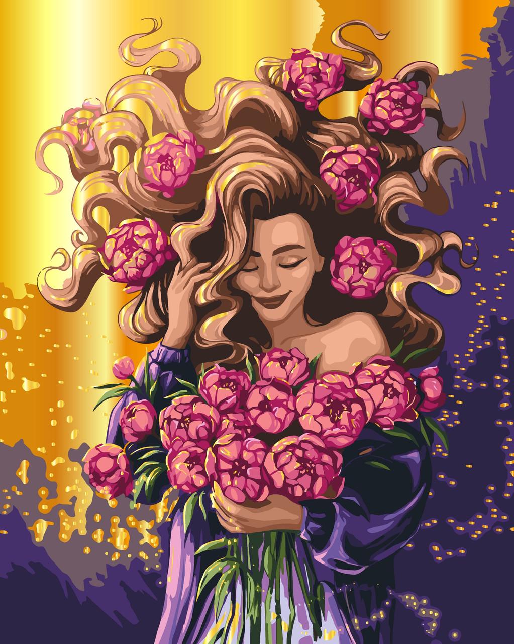 Картина по номерам ART CRAFT Весенняя девушка с металлическими красками 40х50 см