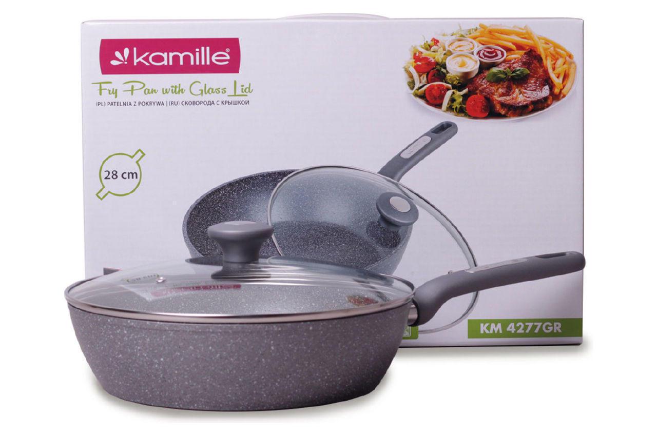 Сковорода глубокая Kamille Granite с антипригарным покрытием 280 мм