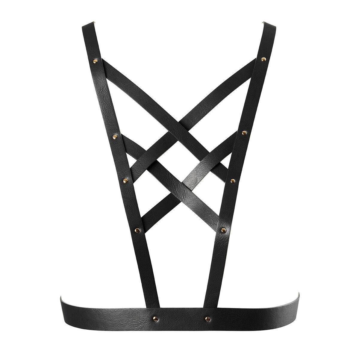 Портупея з екошкіри Bijoux Indiscrets Maze-Cross Cleavage Harness Black