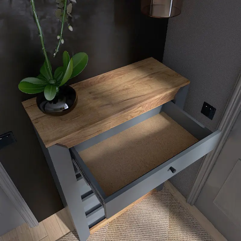 Тумба для обуви Эверест Нордик 800 Графит/Дуб крафт золотой (26843916) - фото 5